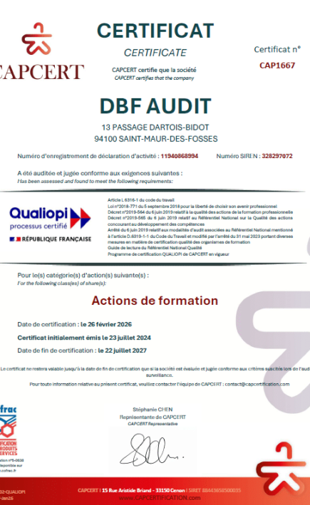 Formations certifiées QUALIOPI